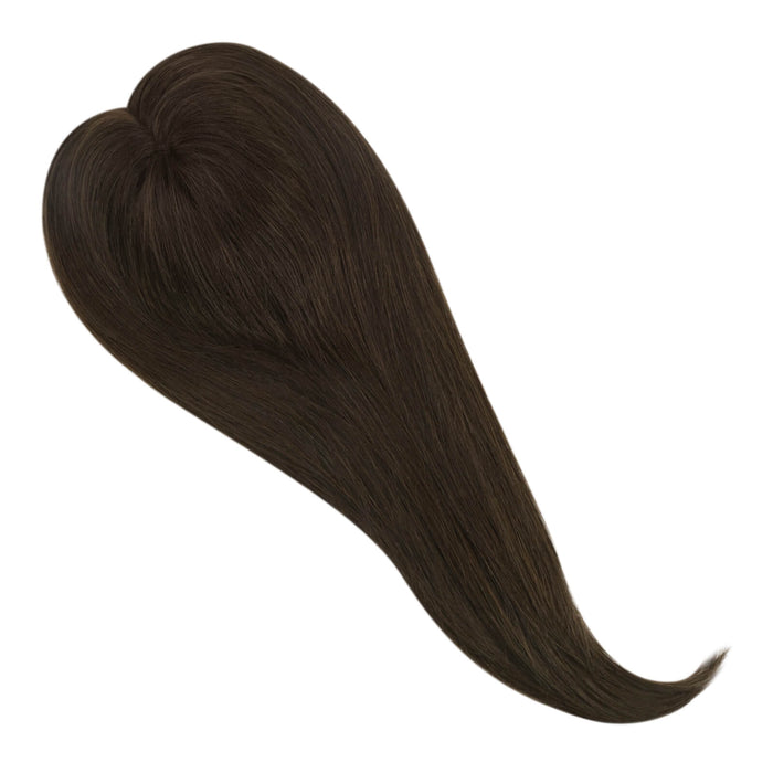 mono topper hair,Mono Topper,human hair topper,high quality virgin hair extensions,hair topper women,hair topper wig,hair topper silk base,hair topper,best hair extensions,hair extensions for thin hair,best clip in hair extensions,clip-in hair extensions,18 inch hair extensions,dark brown hair extensions,dark brown topper hair,distribute seams at will,invisible topper,large base topper,large base 6*7 inch,Hair Volumizers,Clip-In Hair Volumizers