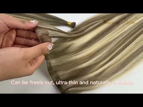 weft hair extensions, human hair, genius weft hair extensions, virgin hair, Balayage Brown hair, 100% virgin hair, highest quality hair, sew in hair