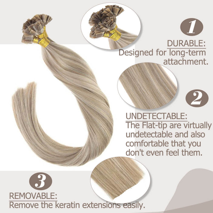 flat tip fusion human hair extentions